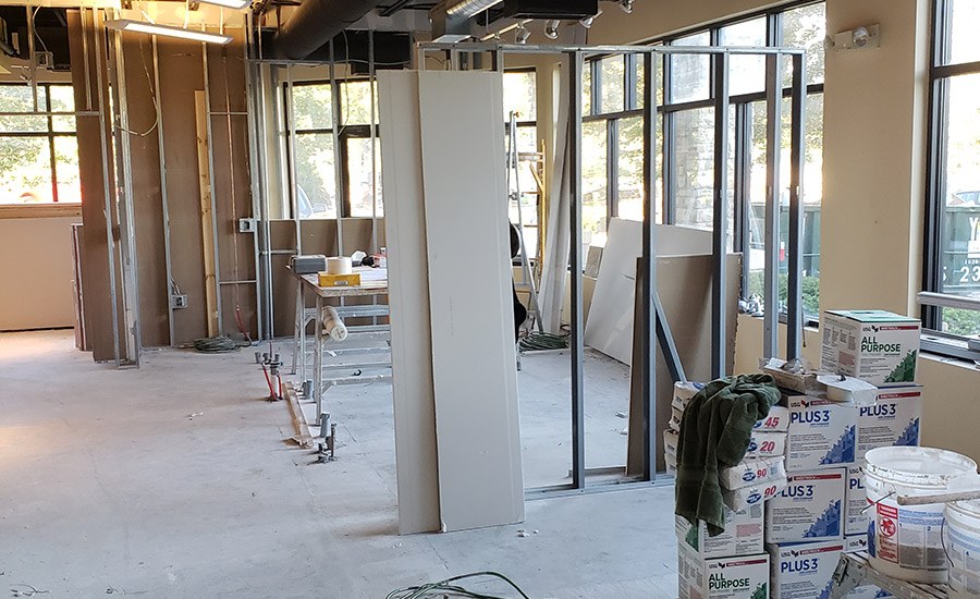 exam rooms during construction
