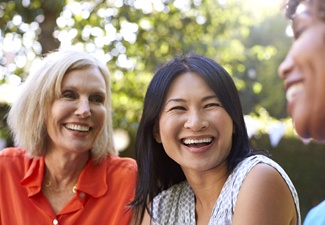 friends smiling and laughing