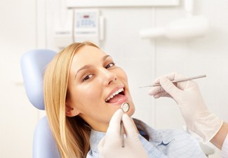 Woman receiving checkup