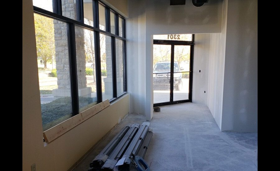 front door during construction