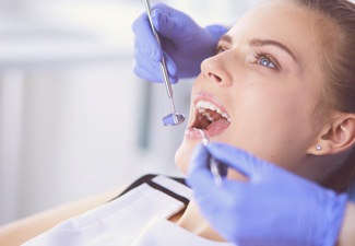 Relaxed woman in the dental chair